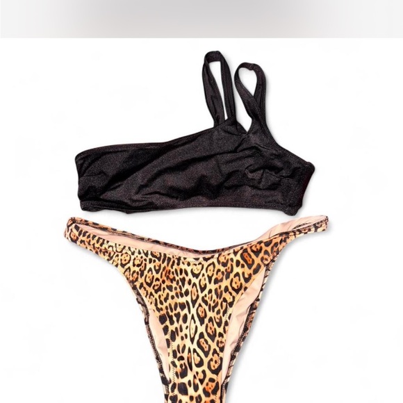 Victoria's Secret Other - Victoria Secret Black and Leopard Print Bikini Set